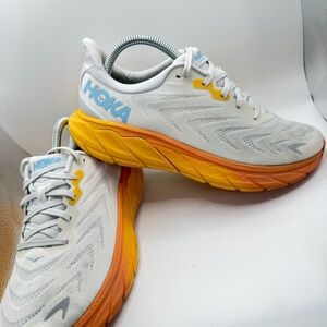 Hoka White and Yellow Athletic Shoes